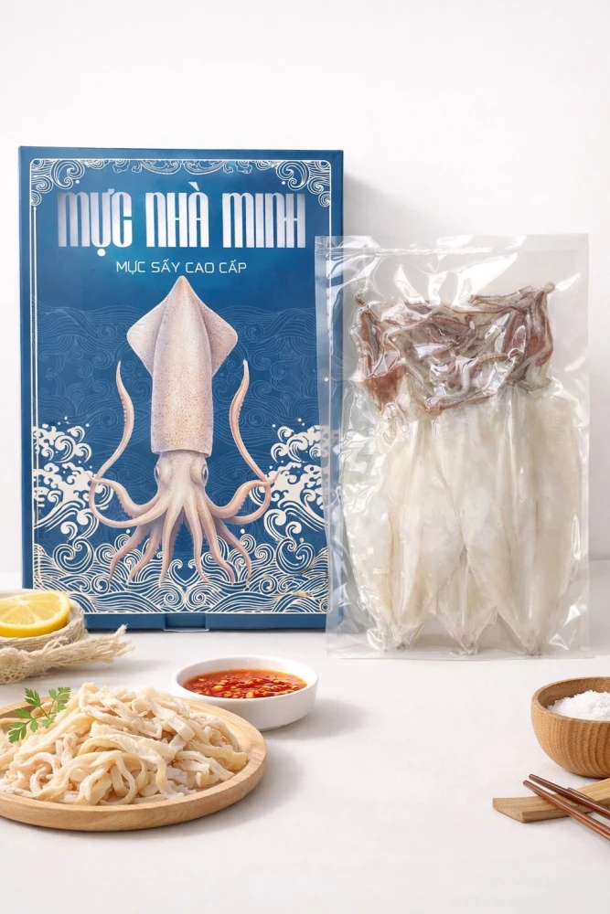 Mực Sấy Ẩm Nhà Minh