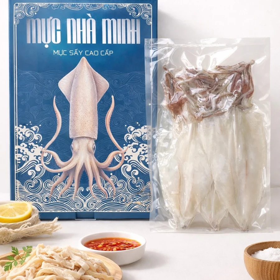 Mực Sấy Ẩm Nhà Minh